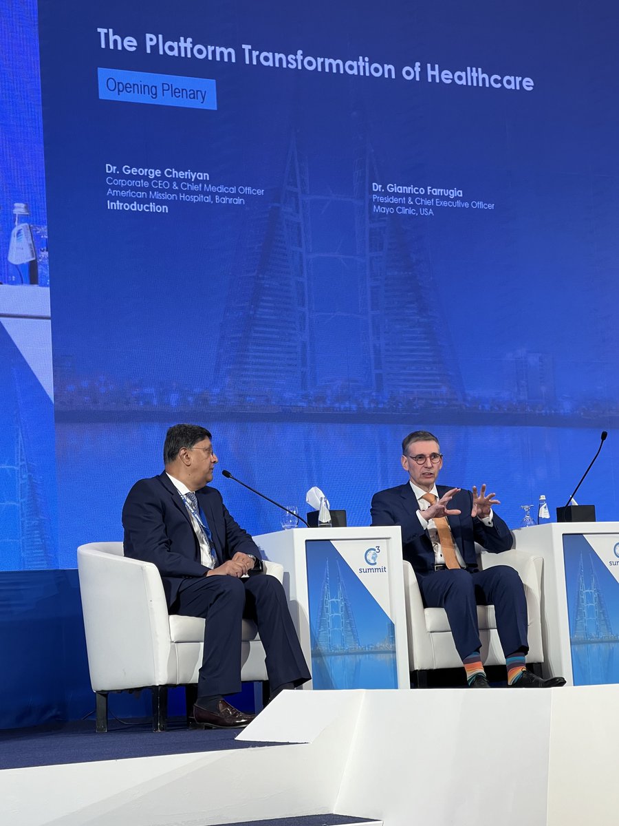 This week I joined health leaders and innovators at the Bahrain-C3 Davos of Healthcare & Business Summit to share how Mayo Clinic is helping lead the transformation of healthcare. Learn more: bit.ly/4b6oWOs