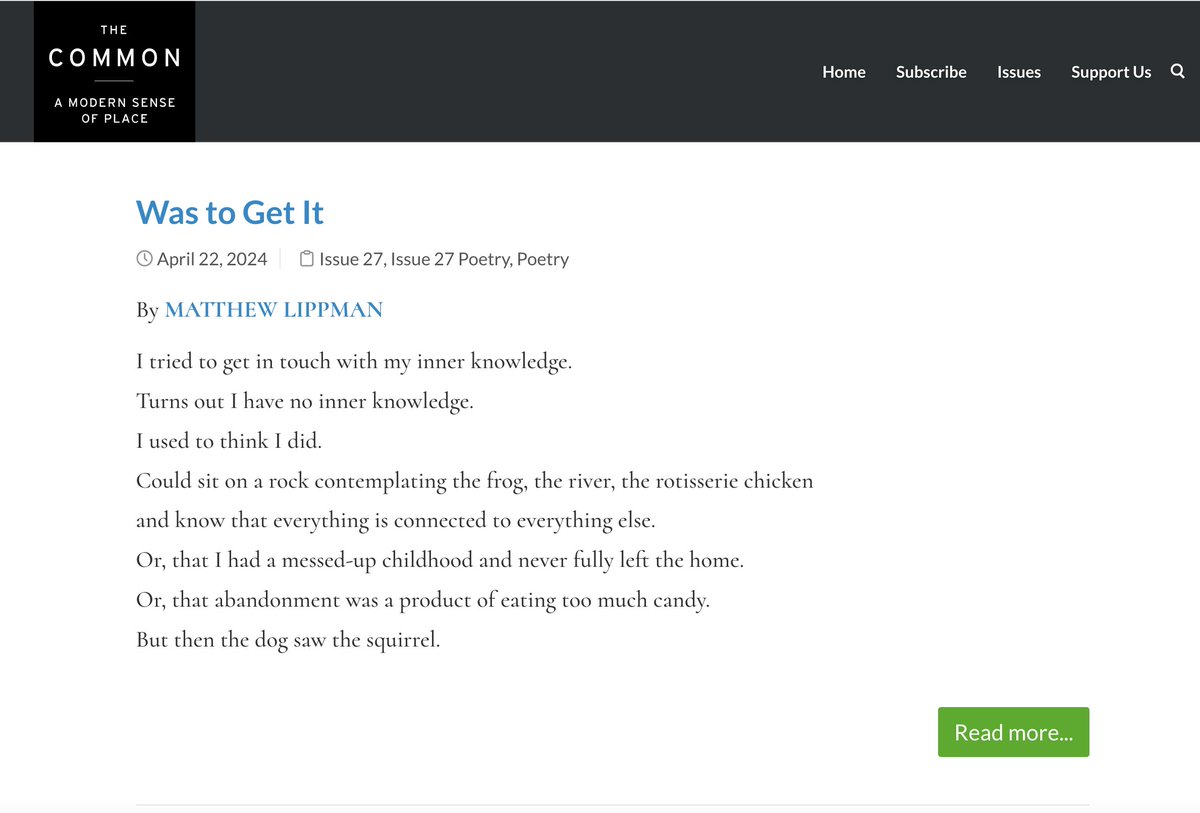 New poem up <a href="/commonmag/">The Common</a> <a href="/FourWayBooks/">Four Way Books</a> 
thecommononline.org/category/poetr…