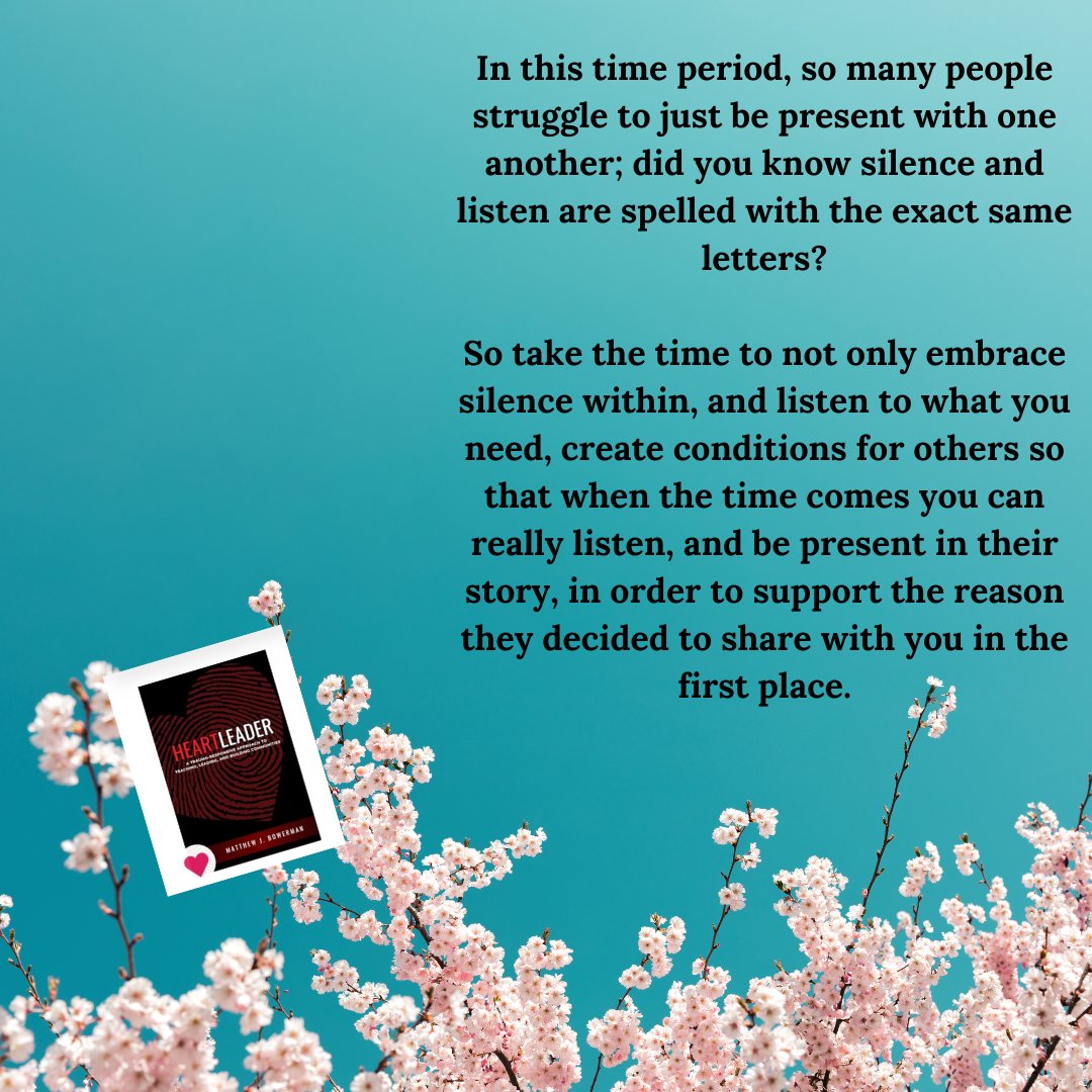 Being present + empathetic listening=some of the best love you can offer. Continue your Heartleading PD here at: teachergoals.com/heartleader Let's collaborate in trauma responsive work at: teachergoals.com/pd/trauma-resp… @AlainaClarkWein @WeinsteinEdu @teachergoals