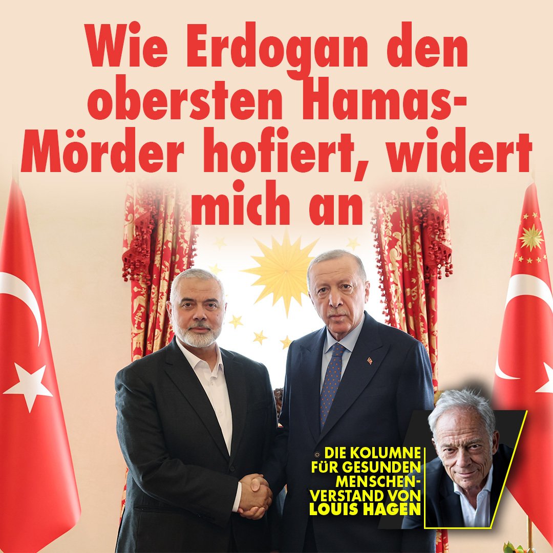 Die Türkei hat die zweitgrößte Armee der Nato, sie sichert die Südostflanke Europas und ist Heimat von den Luftwaffenstützpunkten Incirlik und Konya. Erdoğans Gast? Chef der Hamas-Terroristen, die am 7. Oktober mehr als 1200 Israelis abschlachteten und noch 130 Geiseln in ihrer