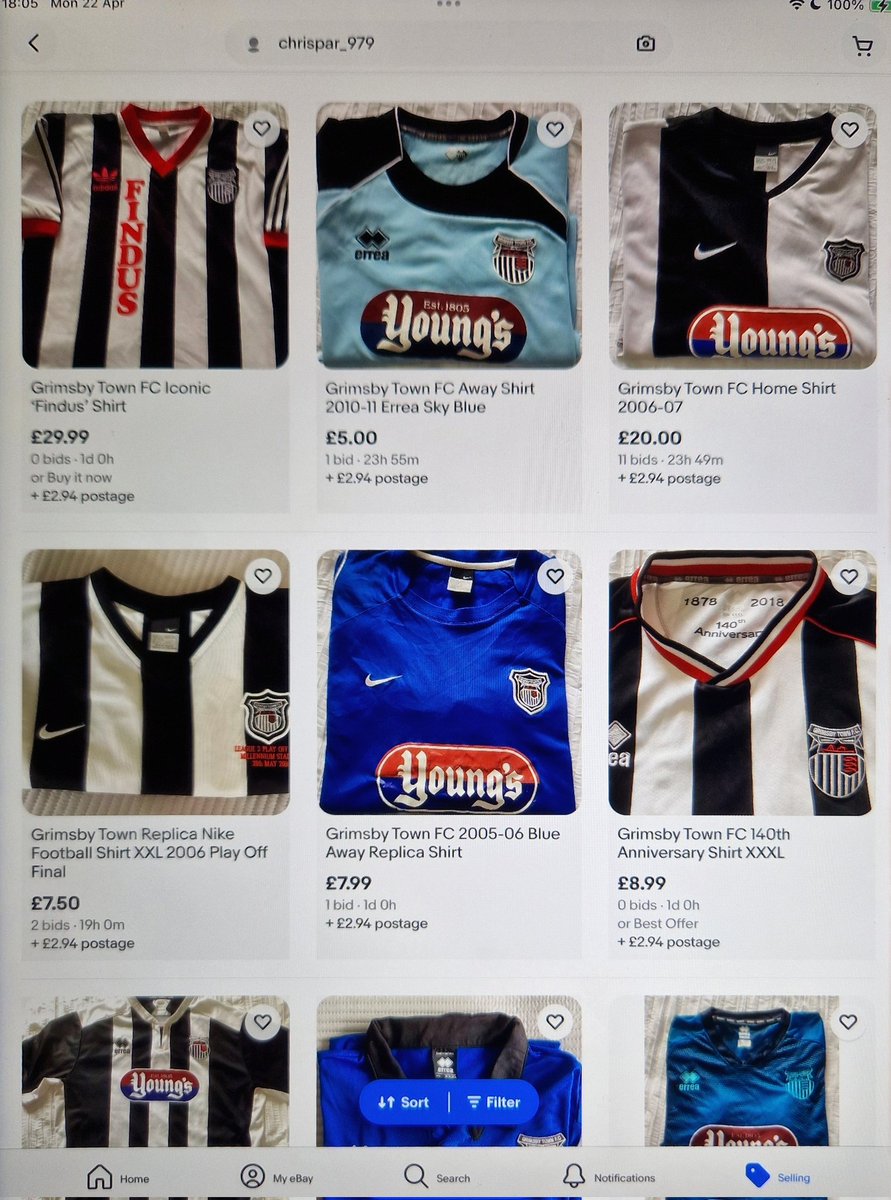 Many @officialgtfc shirts for sale on ebay. Less than a day left on bidding for most