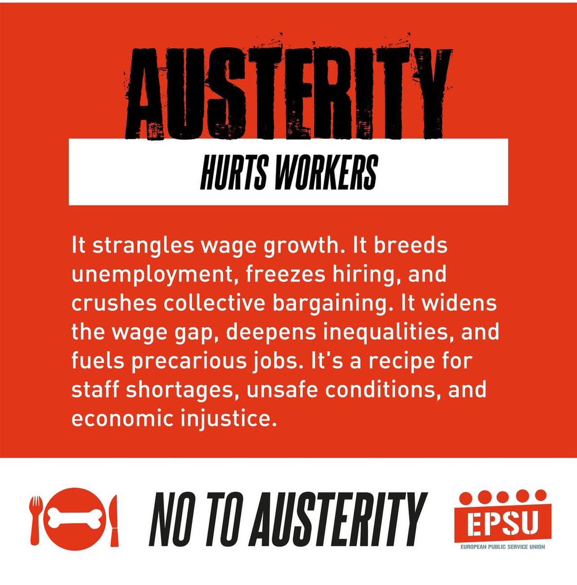 Austerity hurts workers breeding unemployment and crushing #CollectiveBargaining 🤬