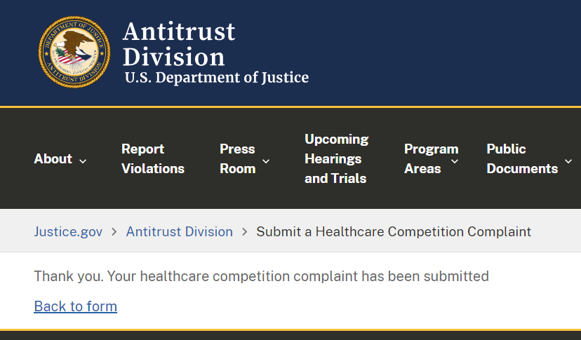 I filed my antitrust complaint against ABIM today! They have a monopoly and they are exploiting us. It took 5 minutes and you can choose whether to include your name. justice.gov/atr/webform/su…