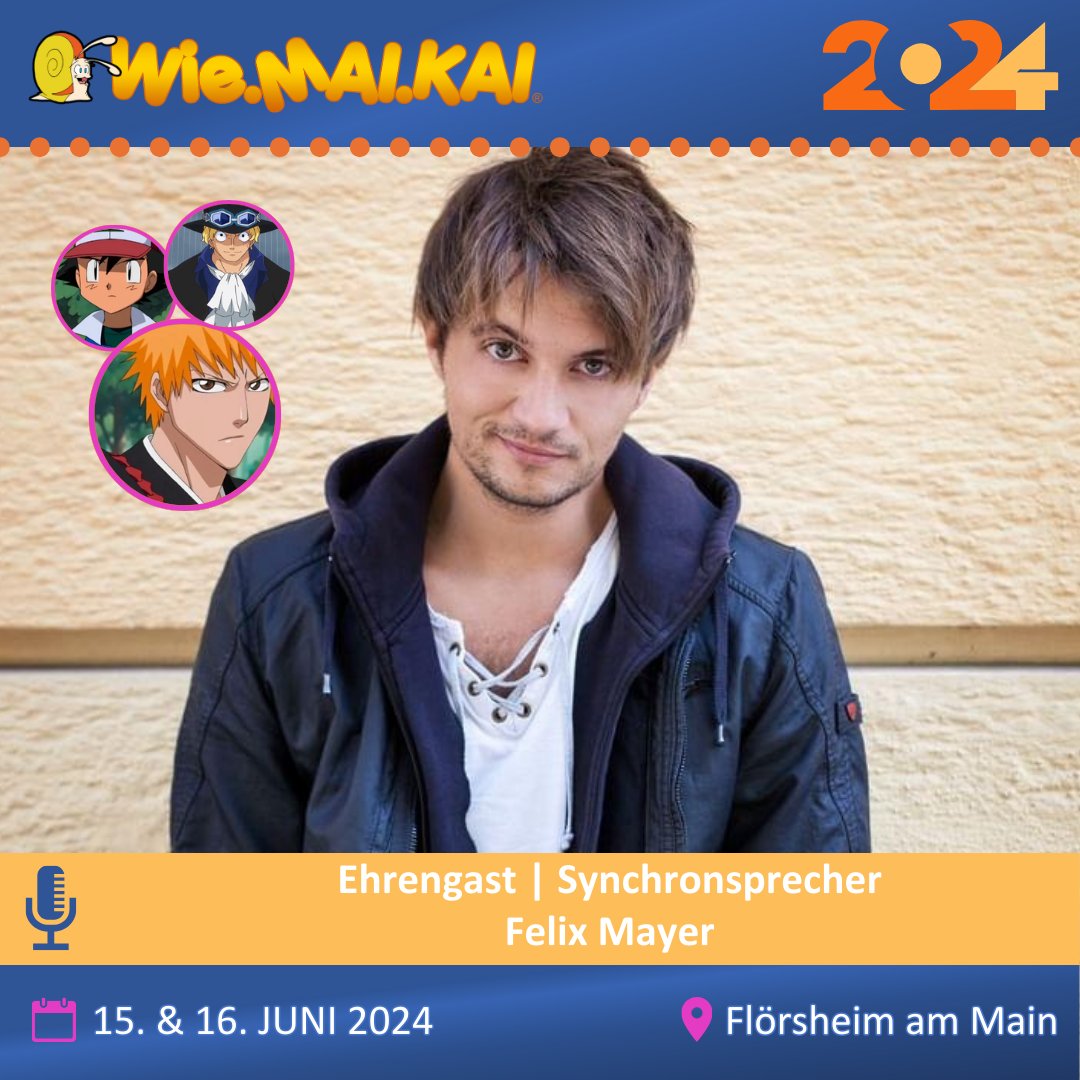 wiemaikai's tweet photo. Trefft Felix Mayer, die deutsche Stimme von Ichigo Kurosaki aus Bleach, Sabo aus One Piece oder Ash Ketchum aus Pokemon.
#wiemaikai #wiemaikai2024 #wmk #wmk2024 #anime #manga #cosplay #convention #wiesbaden #frankfurt #FelixMayer #ichigokurosaki #onepiece #ashketchum #pokemon https://t.co/GhXio3ZaCq