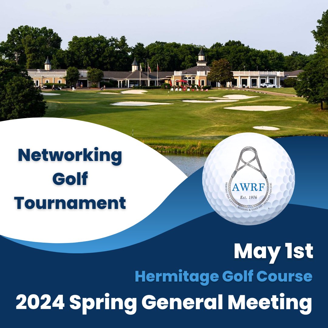 Don't forget your golf clubs! We are capping off this year's Spring General Meeting with a golf tournament at Hermitage Golf Course. Bragging rights are up for grabs. Modified Shot Gun Start MAY 1st, 2024 AWRF.org/2024-Spring-Ge… #AWRF #GolfTournament #GeneralMeeting #Networking