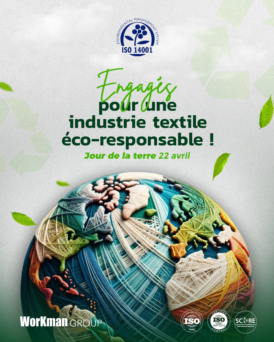 StidWorkman's tweet photo. Chez #WorkmanGroup, nous sommes fiers de notre engagement envers la durabilité. Chaque tenue de travail que nous produisons est conçue avec soin pour minimiser notre impact sur l'environnement☘️. #EarthDay2024 https://t.co/azfYpGDL1I