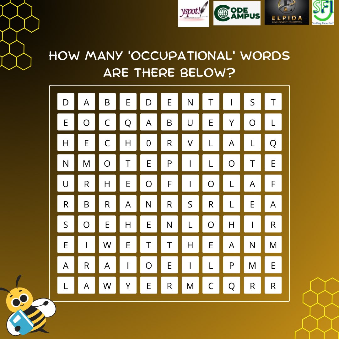 Is there anything more satisfying than solving a great crossword puzzle?
How many occupation words can you find and what's the first occupation you saw? 
Let us know in the comment section.

#SmartMinds2024 #SpellingBee #spellingbeecompetition #ArtCreativity
#YoungTalent #puzzle