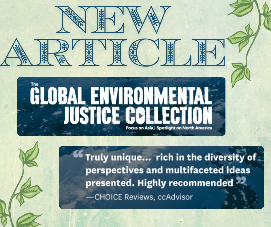 The Global Environmental Justice Collection is a curated selection of 48 documentaries with guides selected by esteemed faculty. The project provides an interdisciplinary collection of films that explore a range of topics! Click here to learn more: videolibrarian.com/articles/essay…