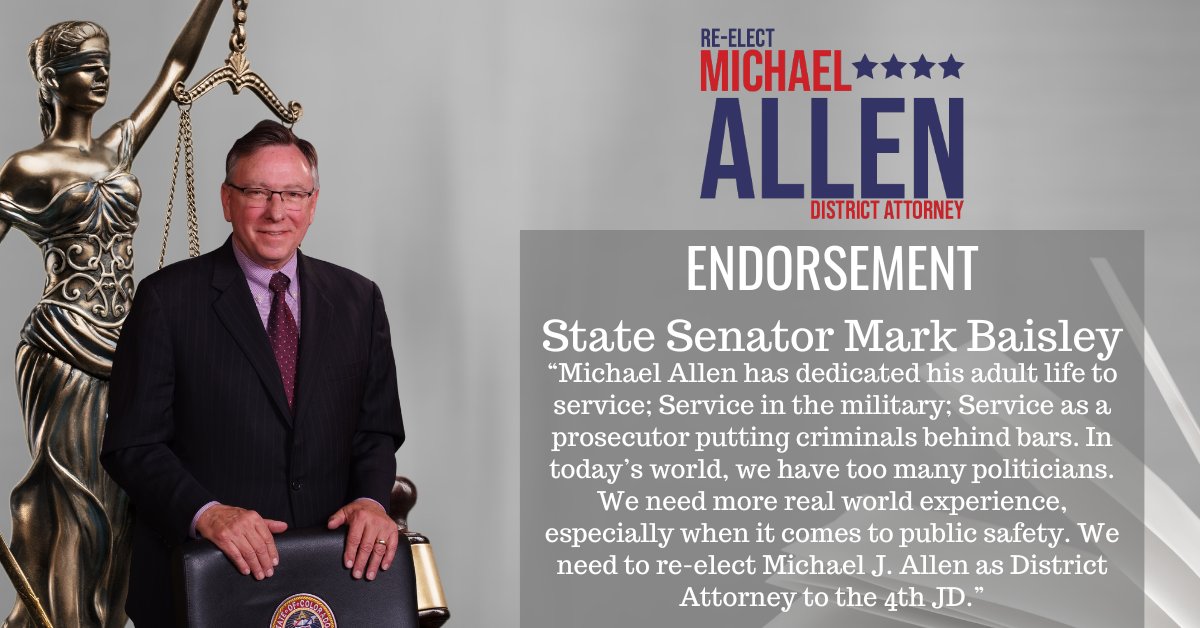 Thank you for the endorsement State Senator @MarkBaisley  #MA4DA