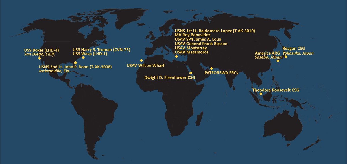 🔴 ABD uçak gemisi grupları ve amfibi çıkarma hazır gemi gruplarının güncel konumları.