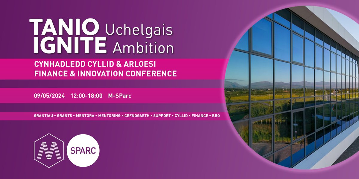 M_SParc's tweet photo. 09/05/2024 ๐๏ธ๐๏ธ๐
Cynhadledd Cyllid & Arloesi ๐
Finance & Innovation Conference ๐
โ
Grantiau / Grants
โ
Cyfleoedd Cyllid / Investing Opportunities
โ
Rhwydweithio / Networking
โ
Siaradwyr Arloesol / Innovative Speakers
โ
BBQ
#TanioUchelgais #IgniteAmbition #Grantiau #Cyllid #Gronfa #Grants #Finance #Funding
๐ https://t.co/1LQvLEiAvF