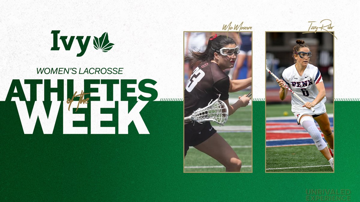 Last week, Penn and Harvard clinched the final spots in the Ivy League Tournament while Yale claimed the title as well as the number one seed. Individually, @BrownU_WLAX's Mia Mascone and @PennWomensLax's Izzy Rohr claimed this week's awards. 🌿🥍 📰 » ivylg.co/WLAX042224