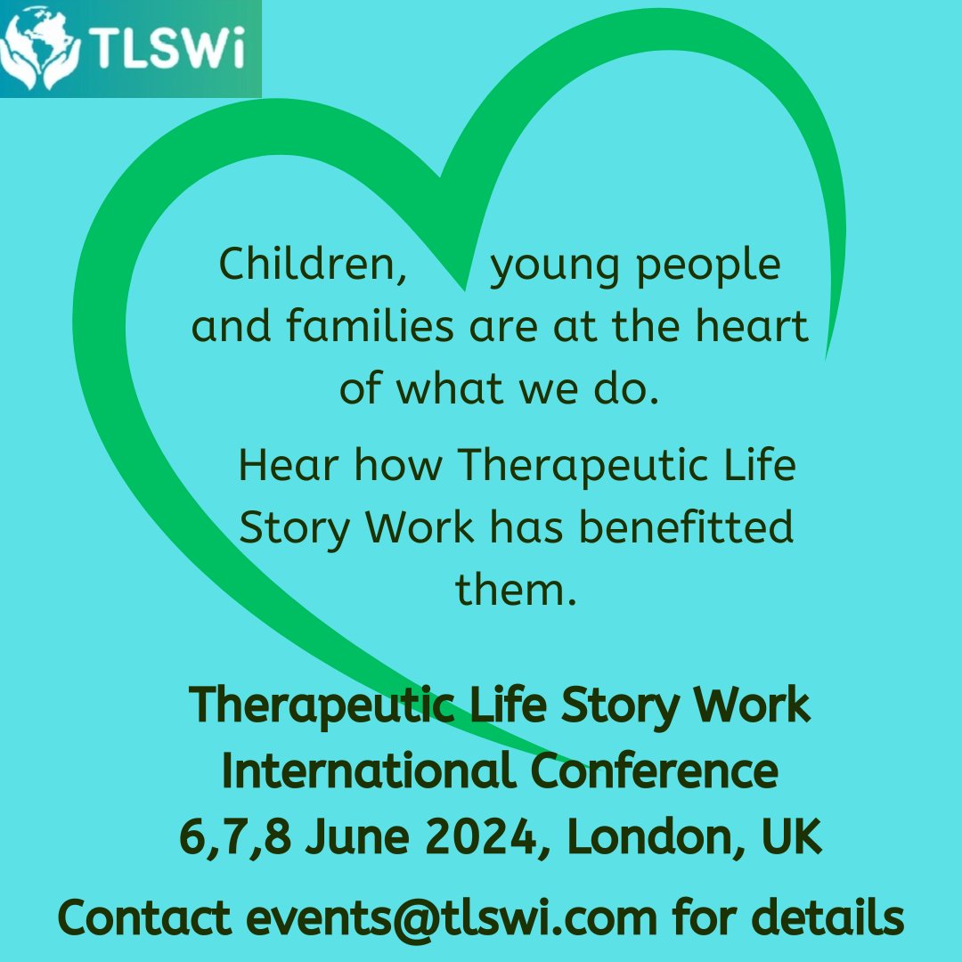 tlswuk's tweet photo. Contact events@tlswi.com for details about the Therapeutic Life Story Work International Conference, London, 6,7,8, June 2024.
#tlsw #therapeuticlifestorywork #RoseModelTLSW https://t.co/mPiZq3AUCR