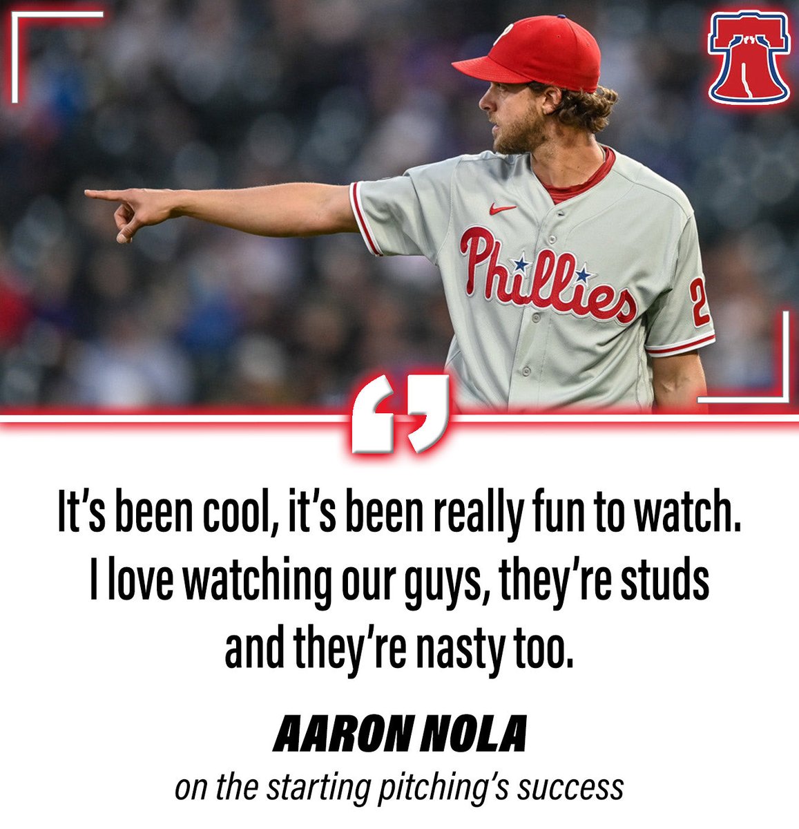 The stellar starting pitching during the Phillies’ six-game win streak has been fun for everyone to watch, including Aaron Nola. 🔗: philliesnation.com/2024/04/philli…