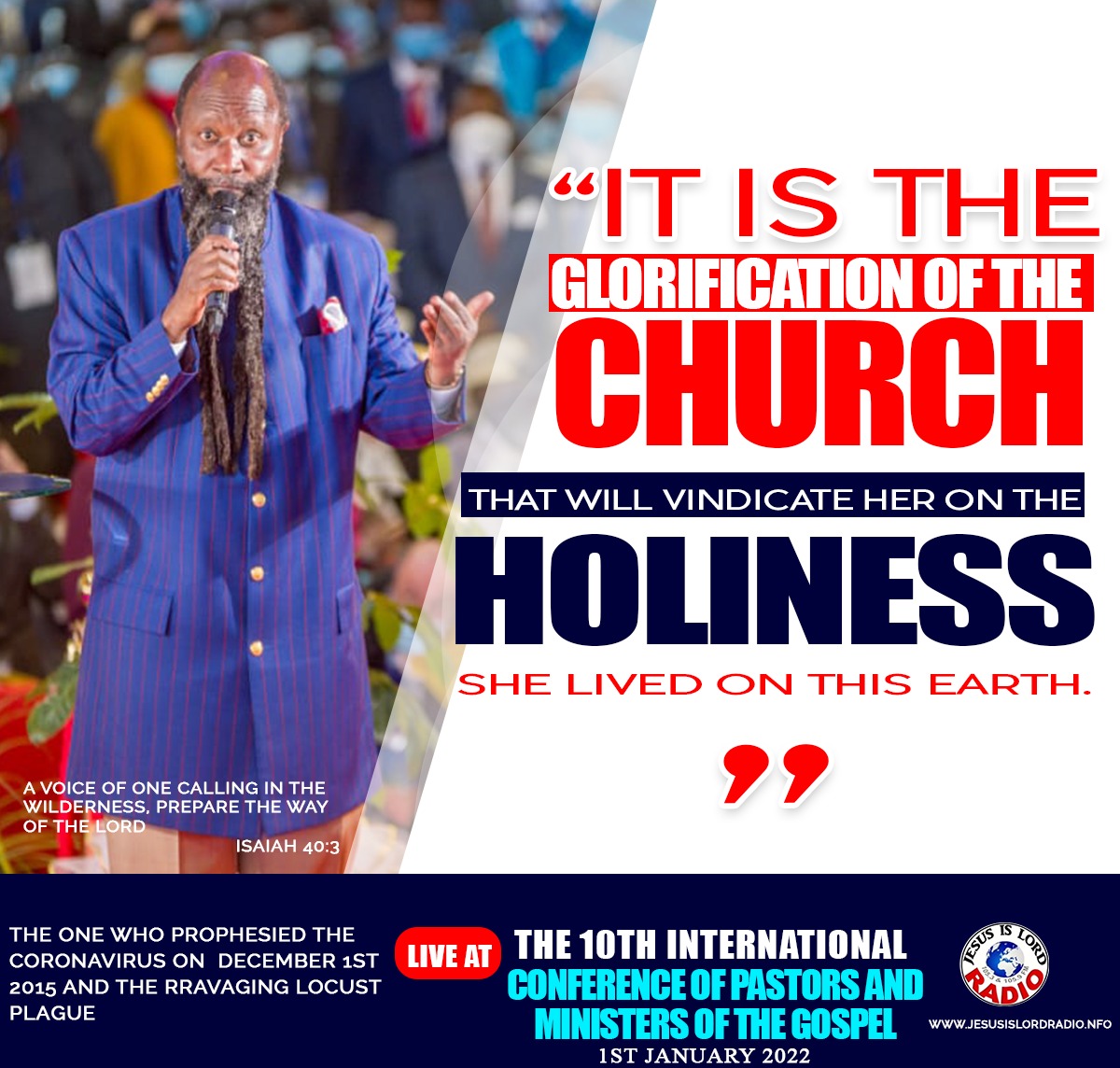 wagacharity's tweet photo. The White Glorious Garment

It's prepared Now!!

The Lord is saying that the life of the believer ought to now illuminate Glorious Manifestation Of Holiness that can dazzle its way and sparkle the radiance of The Light of Christ through darkness of this world

#MaracayConference https://t.co/sEw5iiRKuM
