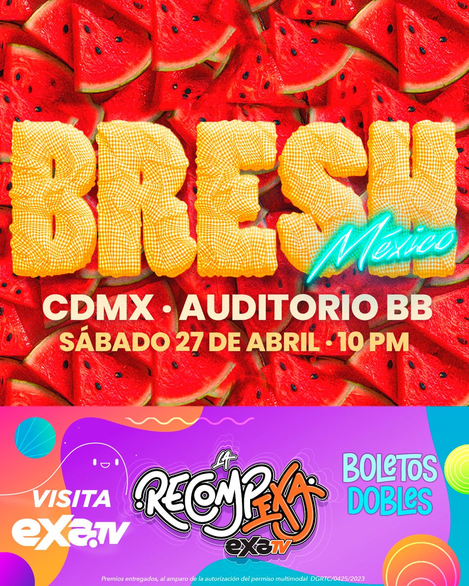 Te invitamos a la FIESTA MÁS LINDA de México 🌸

Mantente al pendiente de #ExaTv en nuestras diferentes redes sociales y únete a los #EXANAUTAS para ganar tu acceso a @bresh este sábado 27 de abril 💖

#Bresh #LaRecompexa