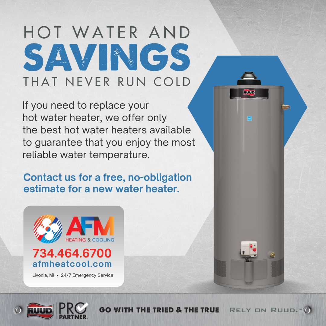 If you need to replace your hot water heater, we offer only the best hot water heaters available to guarantee that you enjoy the most reliable water temperature. 

🔗bit.ly/3wQU99j
.
.
.
.
#heatingandcoolinglivonia #heatingandcoolingcanton #waterheater #ruud #relyonruud