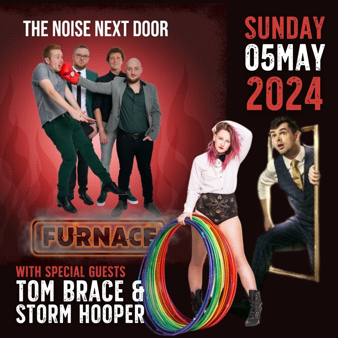 Book in some bank holiday mayhem with the @NoiseNextDoor's FURNACE at Forge Comedy Club

Featuring ‘The World’s Most Powerful Magician’ 
@tombracemagic and ‘The Human Cyclone’ @storm_hooper

🎟️Head to our website for tickets 🎟️
#bankholidayweekend #May #NoiseNextDoor