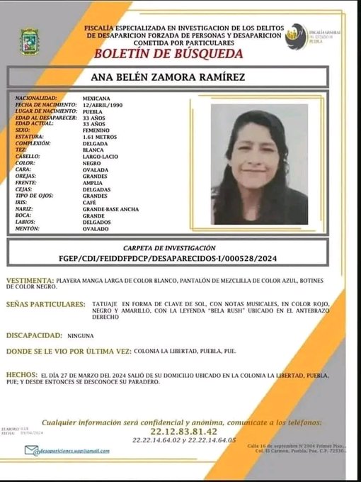 Encuentran sin vida en Amozoc a Ana Belén Zamora, conocida como "Bela Rush", rapera poblana 🎤🕯️