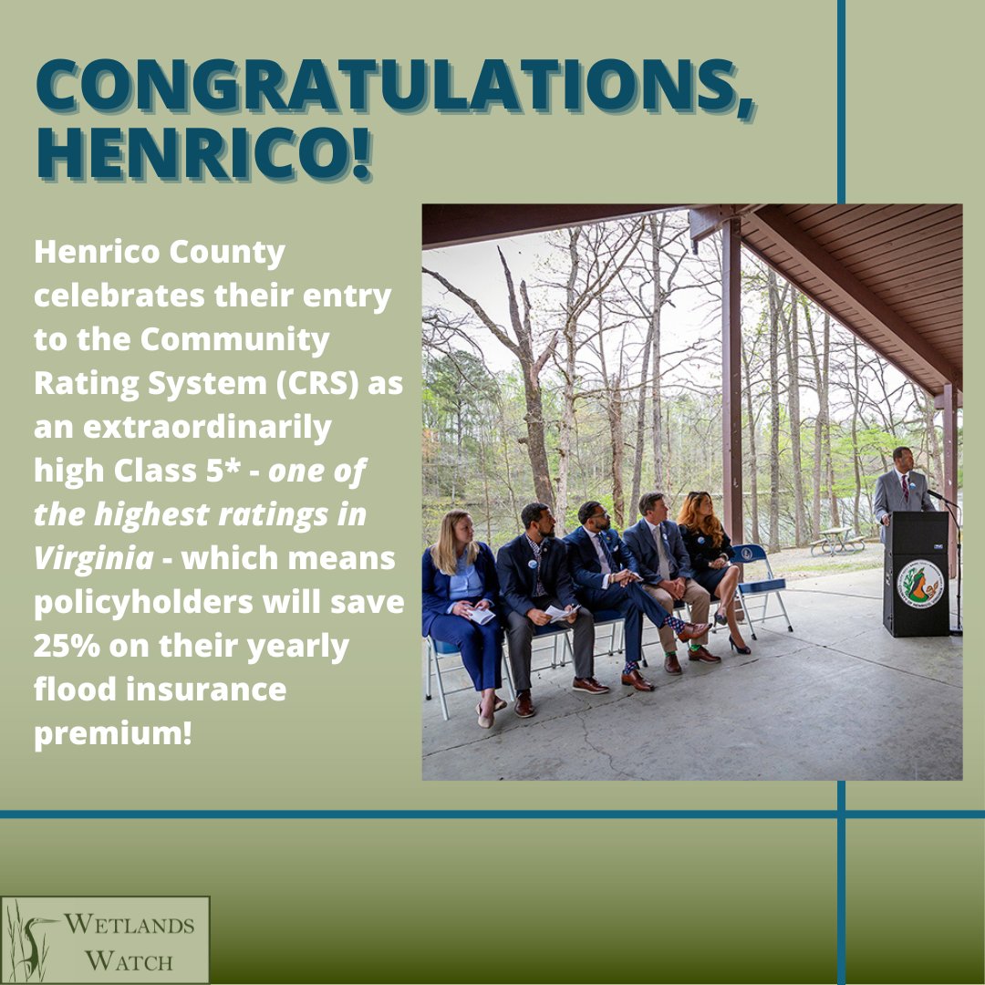 Starting October 1st, @HenricoNews homeowners and business owners will receive a 25% discount on flood insurance premiums, thanks to the county’s new Class 5* rating in FEMA's National Flood Insurance Program (NFIP) Community Rating System (CRS). (1/3)