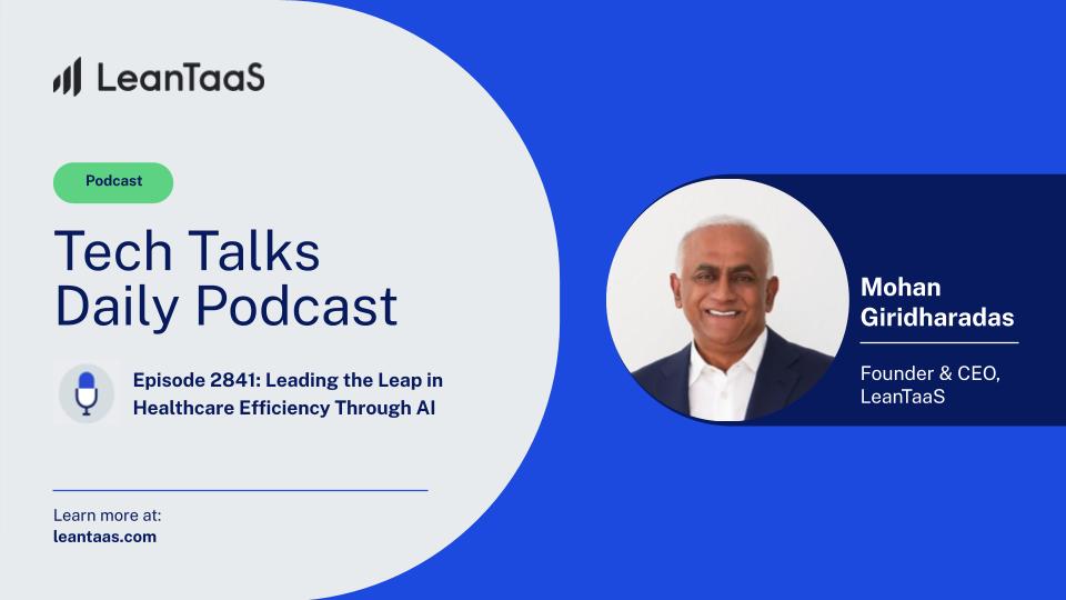 Curious about how lean principles and AI are revolutionizing the healthcare industry? Our Founder and CEO Mohan Giridharadas recently discussed with Tech Talks Daily Podcast host @NeilCHughes. Listen in to learn more! 🎙️ bit.ly/3IZkhl4