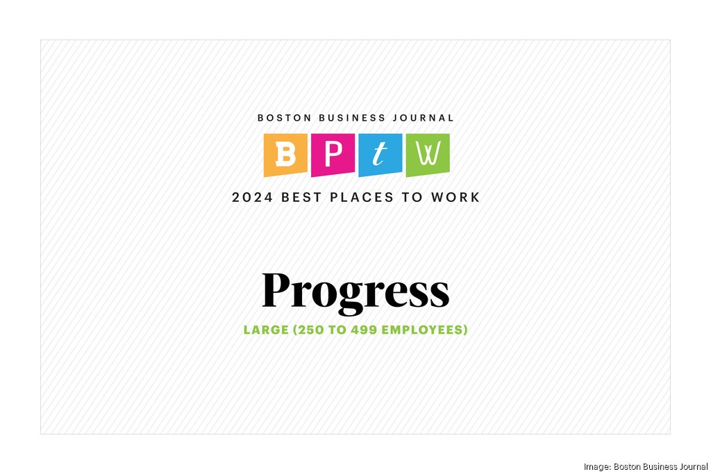 We're thrilled to announce that we've been named one of @BosBizJournal's 2024 Best Places to Work in the Large Company category! We're so #ProgressPROUD of this achievement and can't wait to see where we rank. Check out the full list.👇 prgress.co/49DJ2OW