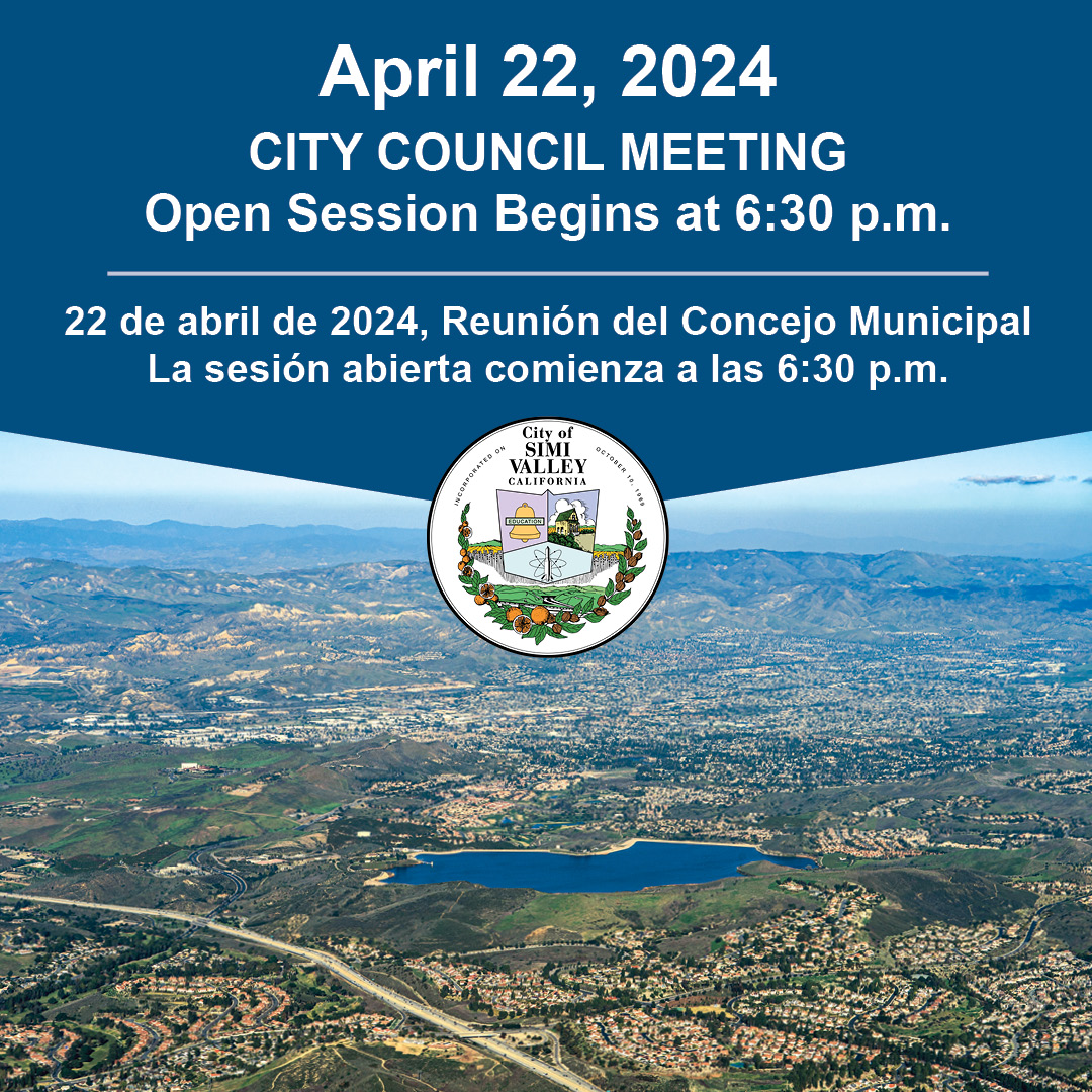 Open Session for the Monday, April 22, 2024, Simi Valley City Council Meeting begins at 6:30 p.m. at City Hall. Participation and viewing instructions are available on the City's home page: simivalley.org #SimiValley #CityCouncil