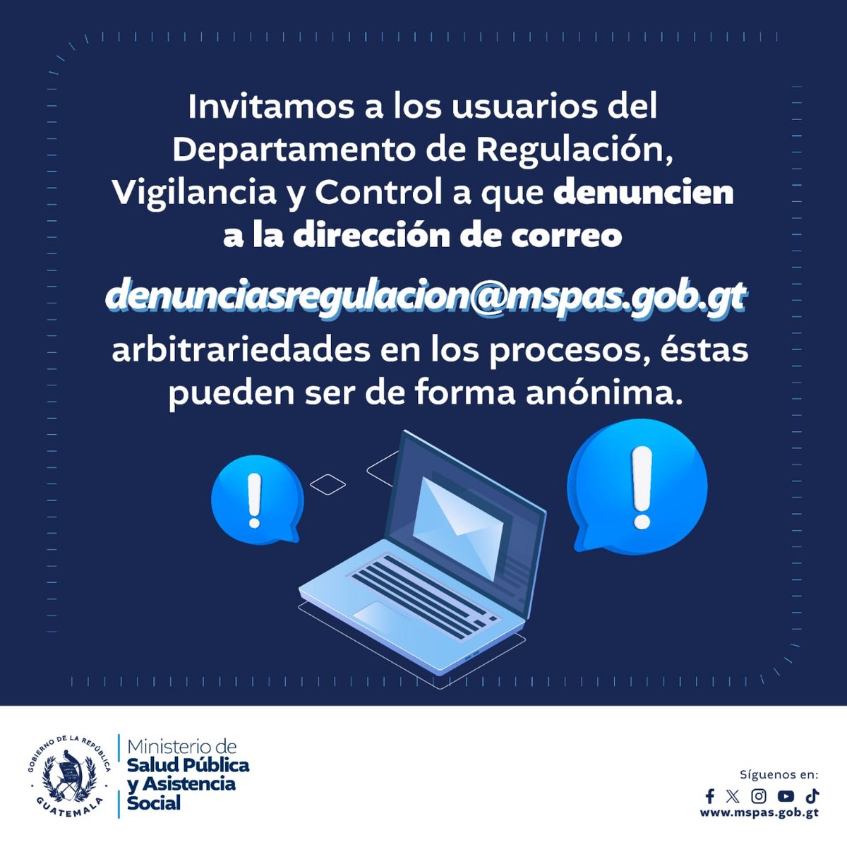 ¿Has presenciado irregularidades en los procesos de registro sanitario de medicamentos? Tu denuncia es vital para mantener la integridad y transparencia. ¡Juntos construimos un sistema más confiable! #GuatemalaSaleAdelante