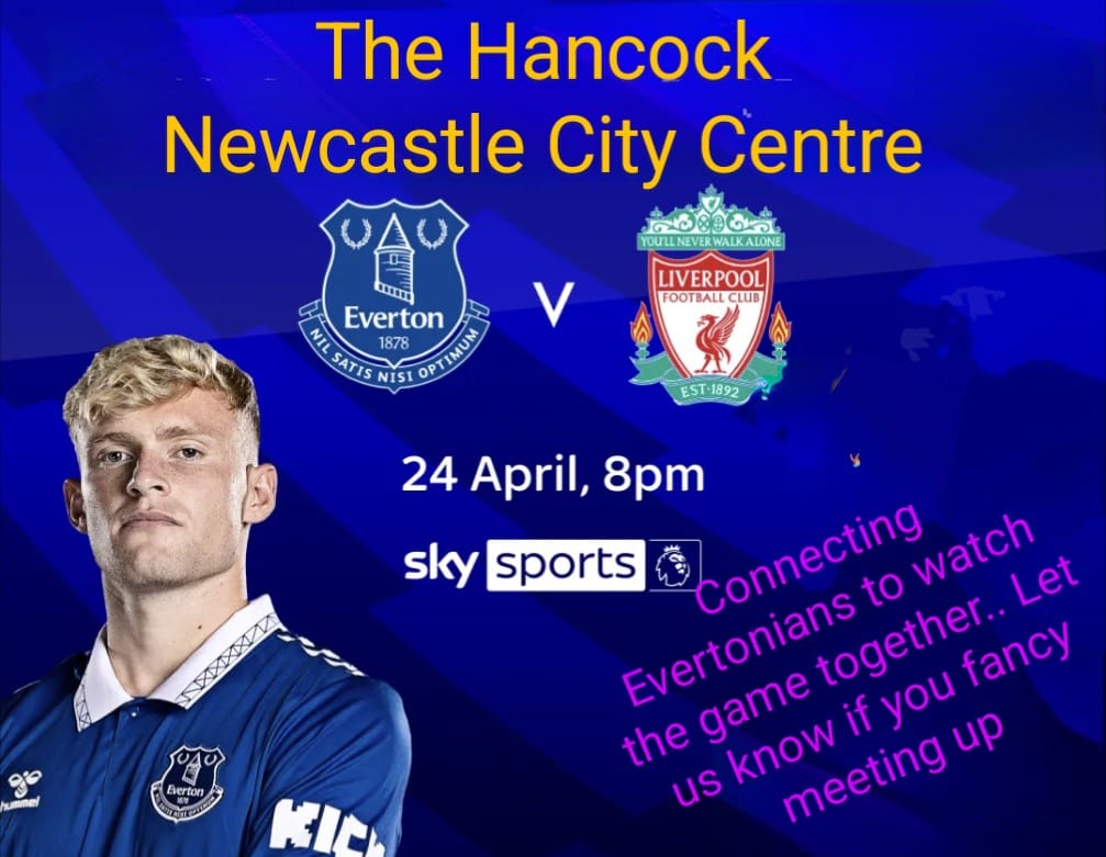 EvertoniansNE's tweet photo. NE Evertonians.... If you can't get a ticket why not meet other #NEBES members at The Hancock #UTFT https://t.co/8DcRqlfyUe