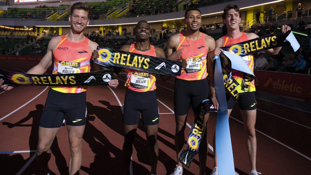 World record alert! The Brooks Beasts just shattered the men’s DMR — distance medley relay — world record on Friday at the Oregon Relays!