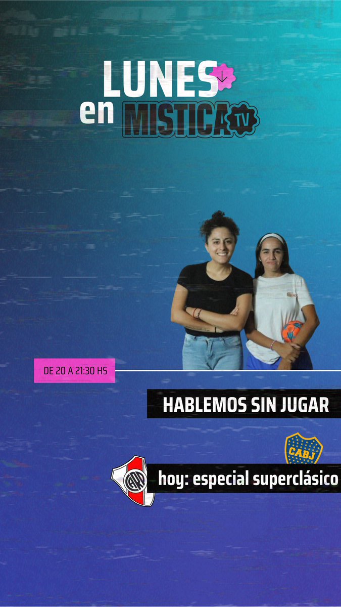 MISTICA TV (@misticatv_) on Twitter photo La semana arranca así, con <a href="/vazquezluisi/">luisina vazquez</a> y <a href="/PaulitaSaley/">Paula Saley</a> para hablar de River - Boca, lo que dejaron los cuartos de EL PRODUCTO y los cruces que se vienen en Champions. Fulbo, piba 🚬 La semana arranca así, con <a href="/vazquezluisi/">luisina vazquez</a> y <a href="/PaulitaSaley/">Paula Saley</a> para hablar de River - Boca, lo que dejaron los cuartos de EL PRODUCTO y los cruces que se vienen en Champions. Fulbo, piba 🚬