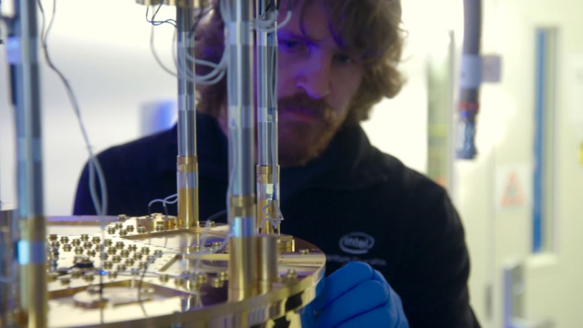 RKOlson's tweet photo. Meet the pioneers shaping the future of tech! Drew Risinger and Tom Watson from Intel Labs are leading the #QuantumComputing revolution. Intel's global commitment to education is creating opportunities for K-12 to master’s students. #IAmIntel https://t.co/toJlNN78uP https://t.co/eY6Yla7H6Z