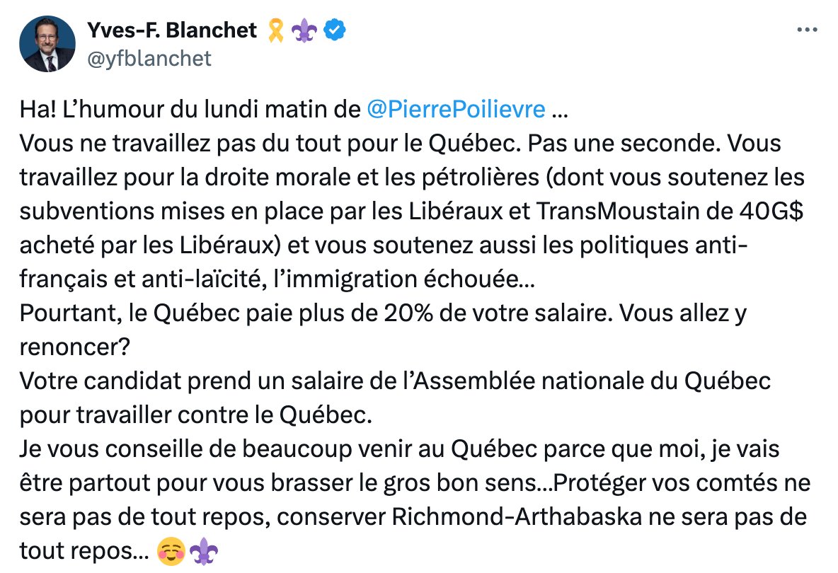 Vous avez encore tort. Je me suis prononcé contre l'achat de Transmountain, car je suis contre les subventions industrielles. Mon plan de gros bon sens est de couper les taxes et impôts pour les entrepreneurs qui paient trop cher pour les dépenses que vous appuyez à Ottawa.