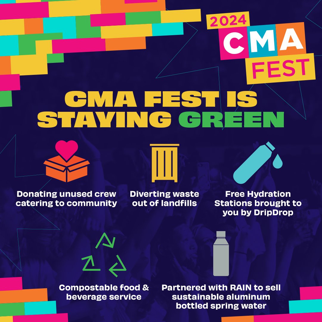 Happy #EarthDay, y’all! 🌱 We know how small changes can make a big difference, so we’re keeping it sustainable at #CMAfest! 💚 Let us know how you’ll be doing your part below!