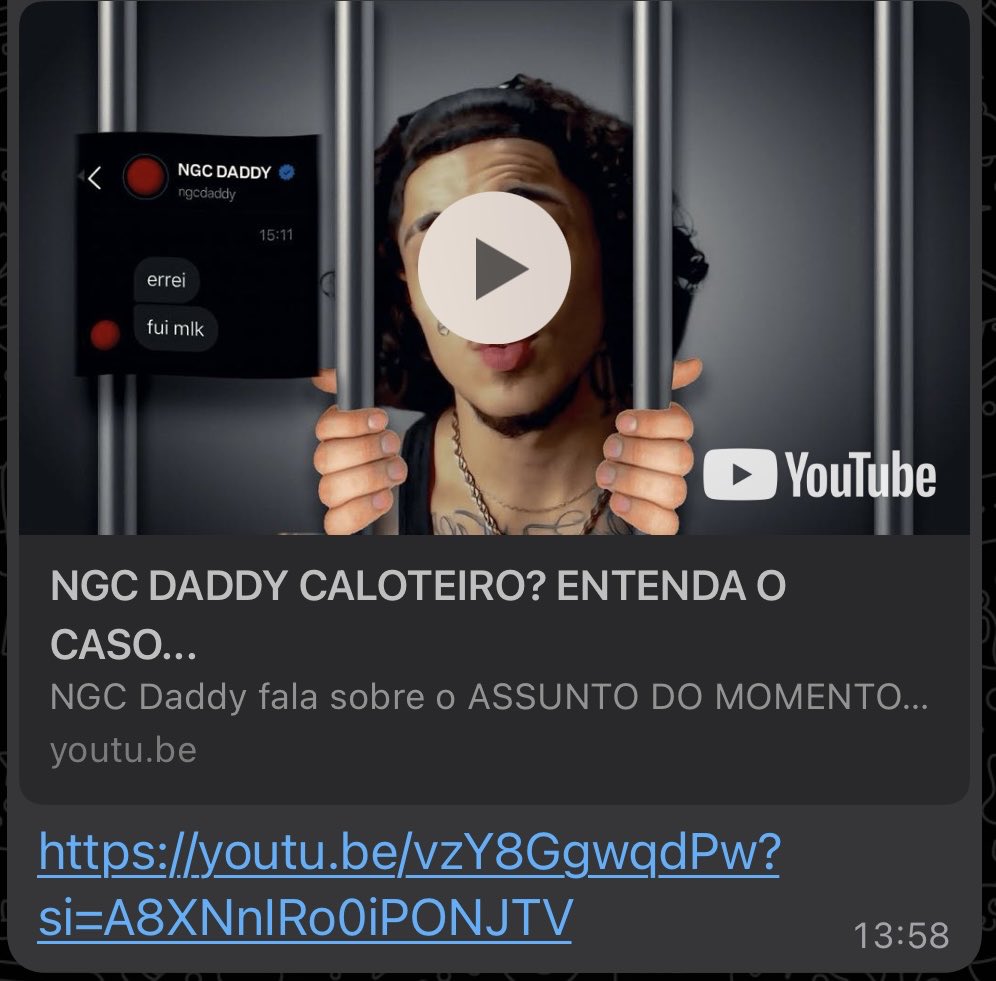 youtu.be/vzY8GgwqdPw?si…

Vídeo sobre o cancelamento
Por desenhos animados 😂😂