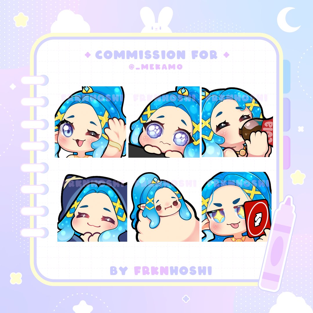 FrknHoshi's tweet photo. first big order is done! thamk u so much 🫧💙
#emotes https://t.co/iKnVIaMkeG