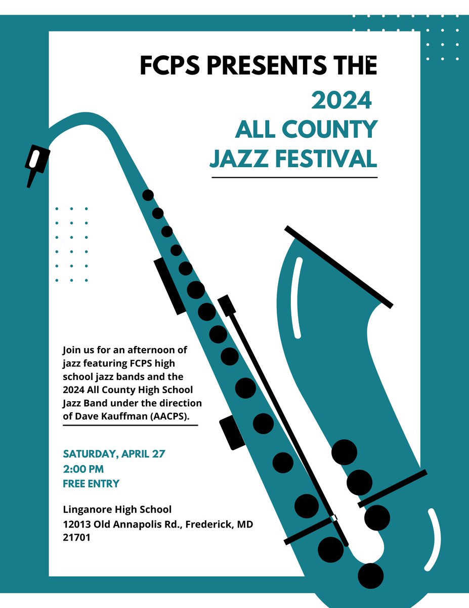 FCPS_VPA's tweet photo. There are TWO amazing FCPS All County events this week! Check out the FCPS dance showcase on Wednesday night at GTJHS, and the All County Jazz festival on Saturday at LHS. Both events are free! @FCPSMaryland #WeAreVPA https://t.co/8END4gFfEi