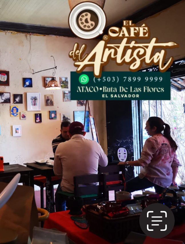 En la exposición colectiva en el café del artista en Ataco. @QueenBeeLiz777 @misol140 @raulncastillo @AlexiaRivasG1 @nayibbukele @CancillerAleHT @Blankyross1 @alexfaviles @GabyRodriguezSV @XZablah @RomeoHerrera1 @19fender84 @ChrisGuevaraG