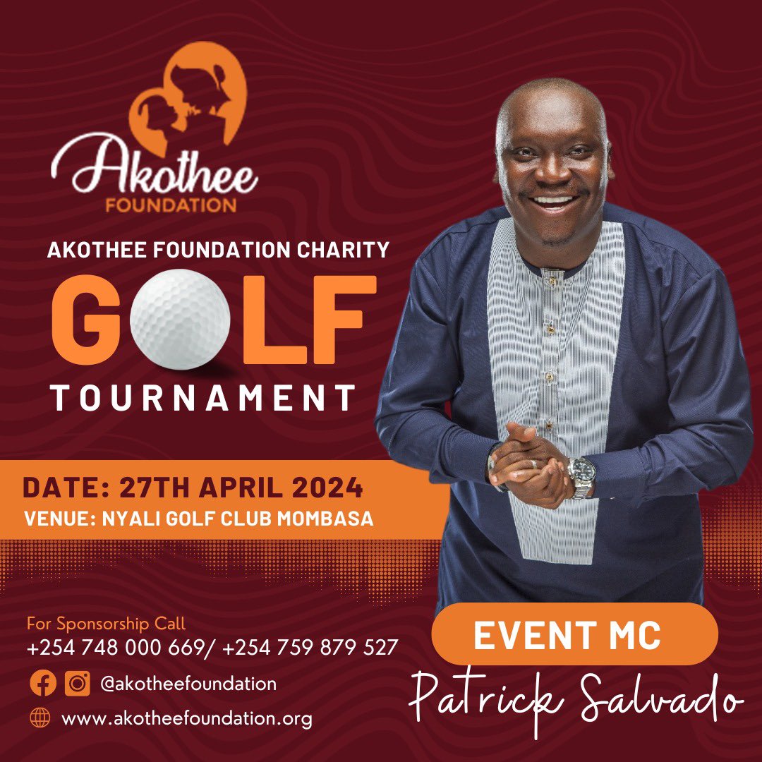 Mombasa .. it’s your turn …. We are turning up for my girl @AkotheeKenya at the Akothee Foundation Charity Golf Tournament and I’m humbled to be your host … let’s have fun, be fit and have lots of laughter for a good cause .. See you soon 😊