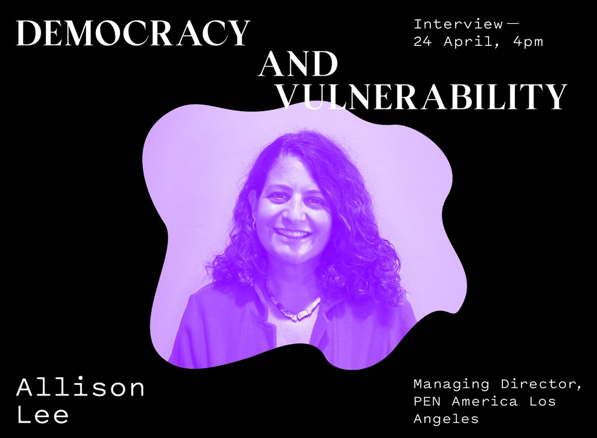 📢 Join us online for our 4th student council interview on “Democracy & Vulnerability” with Allison Lee, Managing Director at PEN America Los Angeles! Register here to receive the login information: wendemuseum.org/program/democr…