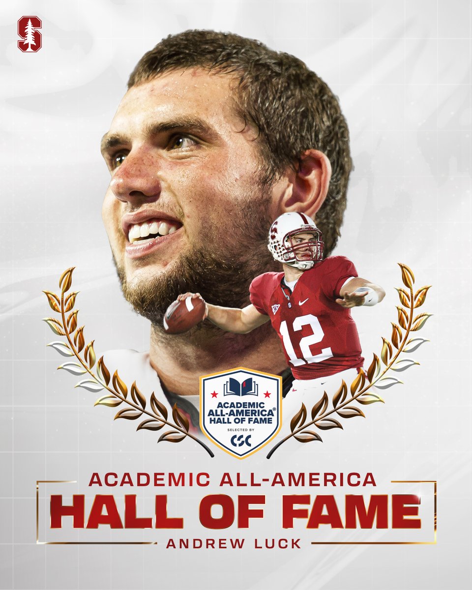 The epitome of a student-athlete. Congratulations to Andrew Luck for being a member of the CSC @AcadAllAmerica Hall of Fame Class of 2024! #GoStanford