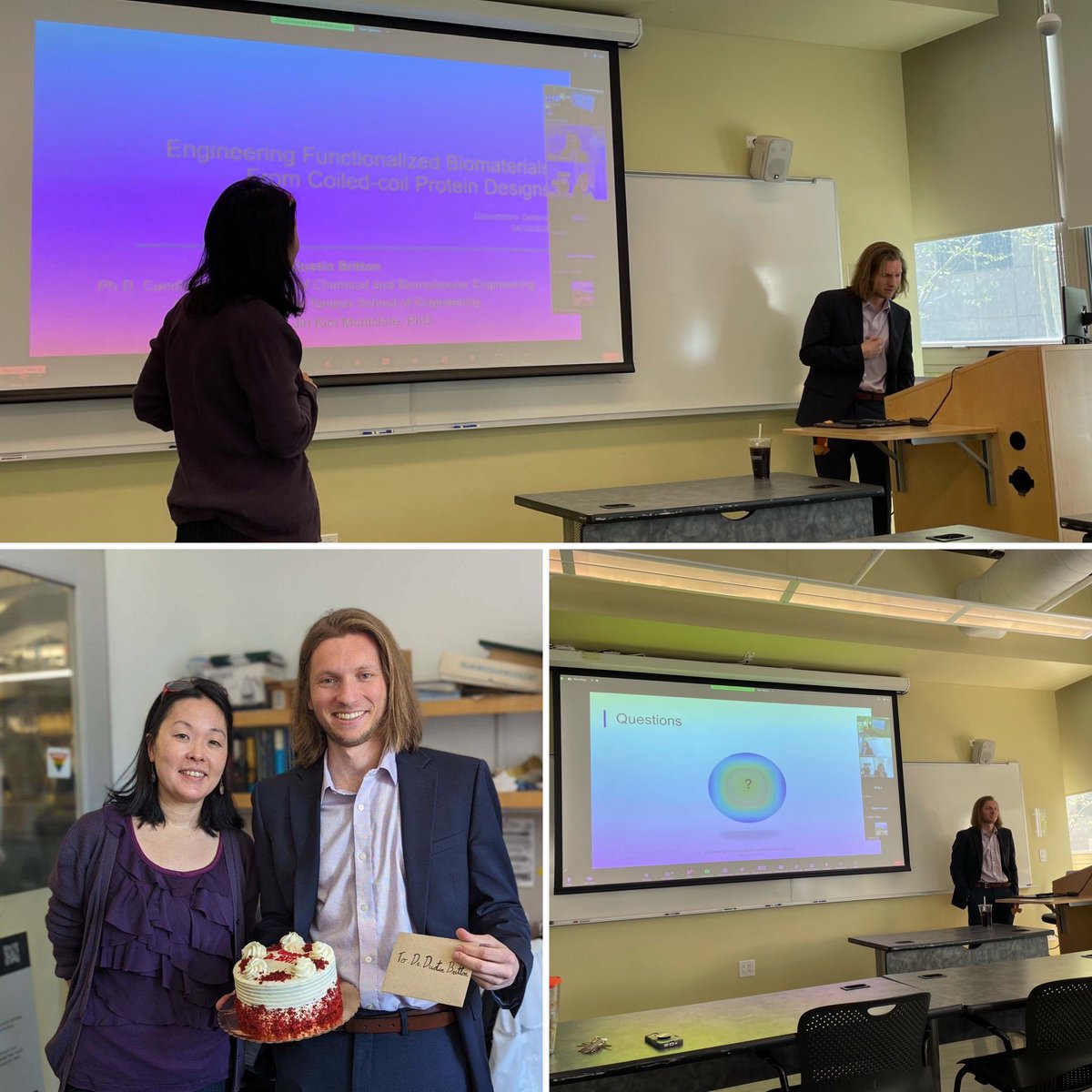 jkmontclare's tweet photo. Please join me in congratulating Dr. @dustygr8britton for successfully defending his #PhD! It has been a very productive and fantastic scientific journey in #biomaterials &amp; #biocatalysis! #welldone #phd19 #phdone #cheme https://t.co/MNxwZ50bdS