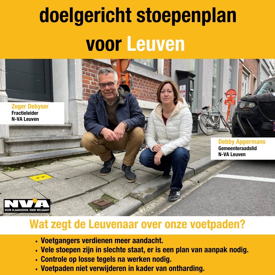 NVALeuven's tweet photo. @zegerdebyser en Debby Appermans “We vragen om nog deze bestuursperiode een inventaris te maken van de staat van de voetpaden. Zo kunnen de voetpaden volgende legislatuur grondig aangepakt worden."
#NVA #nva2024 #stadleuven #leuven #nvaleuven #veiligevoetpaden #mobiliteit https://t.co/Y7En0Y6aLx
