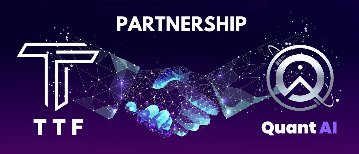 TTF 🤝 QUANT AI 👌 TTF is excited to announce our partnership with @TheQuantAI. Our strategic alliance will bringing AI to TTF by leveraging their Quant Solutions (B2B) AI services tailored to the unique needs of businesses and organizations. 🔥 QuantAI represents a