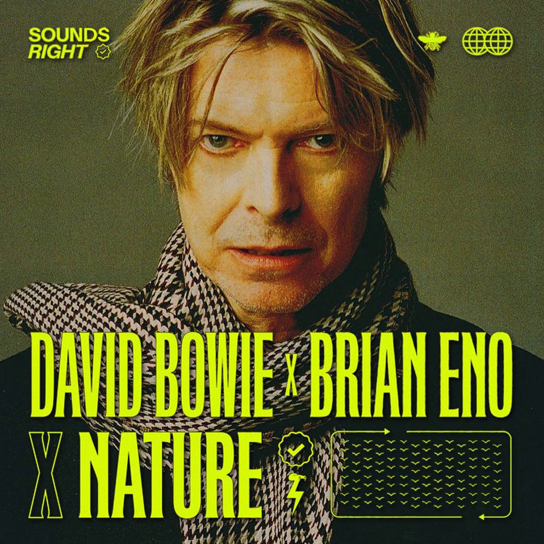 CELEBRATE EARTH DAY TODAY WITH BOWIE ENO AND NATURE “Planet Earth is blue, And there’s something you can do...” We told you about the new version of @brianeno and David Bowie’s Get Real Sounds Right Mix (Featuring NATURE) a few days ago. @SoundsRight2024 is a global music