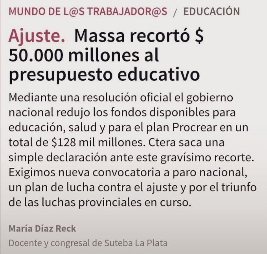 👇🏽 Milei les TRIPLICÓ (De 175.000 millones a 490.000 millones) el ingreso a las Universidades y salen a Marchar.

Massa no solo q nos les aumentó, sino que LES RECORTÓ 50.000 MILLONES AL PRESUPUESTO EDUCATIVO y NADIE se quejo.

Recuerden que esta marcha es meramente política. RT