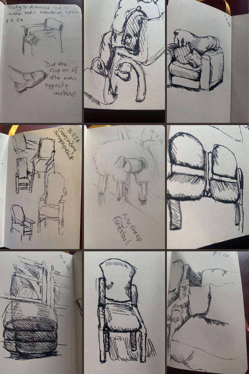 So far this year has involved a lot of sitting. In clinics, in waiting rooms and at home. Here are some of the chairs that have kept me company.
