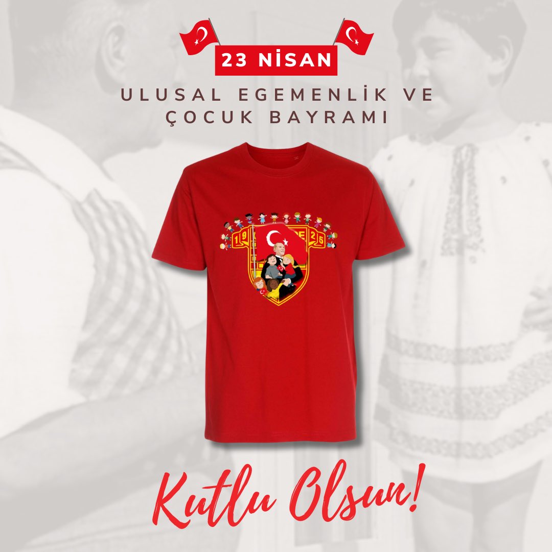 Çocuklar geleceğimizin güvencesidir! 🇹🇷❤️💛 -Mustafa Kemal Atatürk 23 Nisan çocuk t-shirtleri GÖZGÖZ Mağazaları ve gozgoz.com.tr’de satışta! #Göztepe #gozgozcom