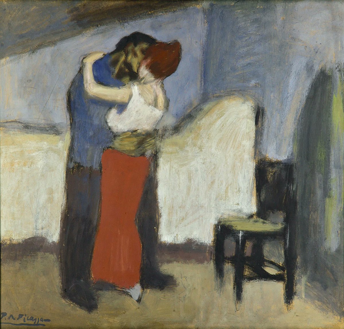 #arts #artlovers #ArteYArt #painting #donneinarte #music Pablo Picasso - The Embrace 1900