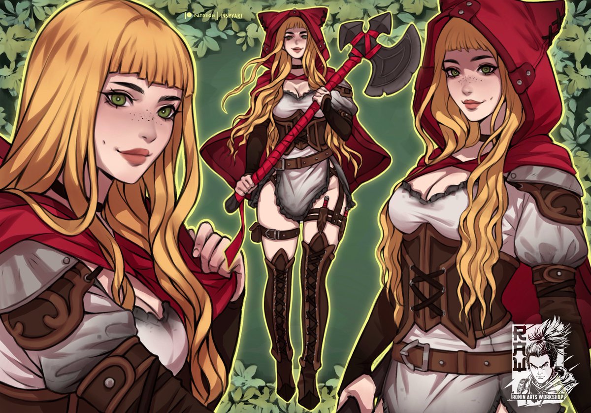 IspynArt's tweet photo. Rosa (Red Riding Hood) 1/2 char design! 
For @RAW_RoninArts amazing team!

Do you like this new version of her?😳 https://t.co/tHiHW0jD1k